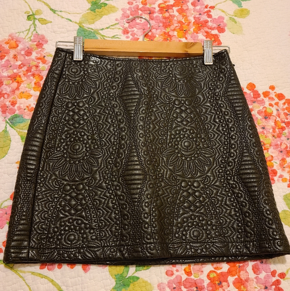 Black Faux Leather Mini Skirt
